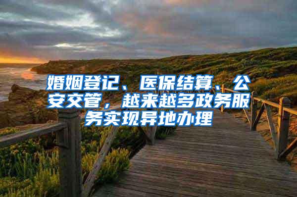 婚姻登记、医保结算、公安交管，越来越多政务服务实现异地办理