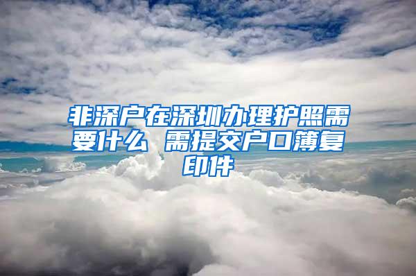 非深户在深圳办理护照需要什么 需提交户口簿复印件