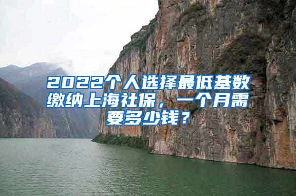 2022个人选择最低基数缴纳上海社保，一个月需要多少钱？