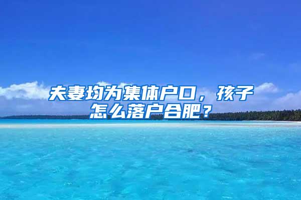 夫妻均为集体户口，孩子怎么落户合肥？