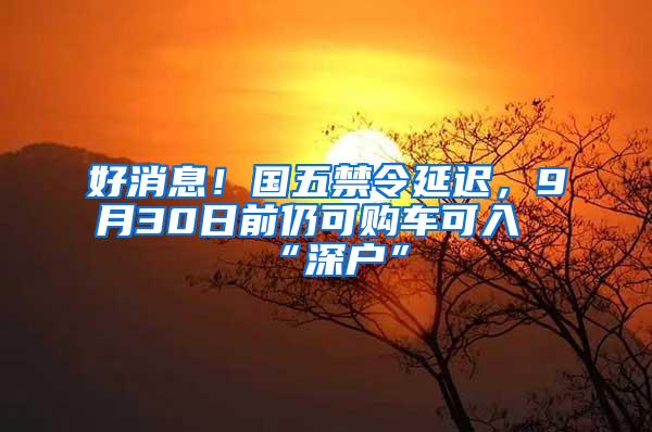 好消息！国五禁令延迟，9月30日前仍可购车可入“深户”