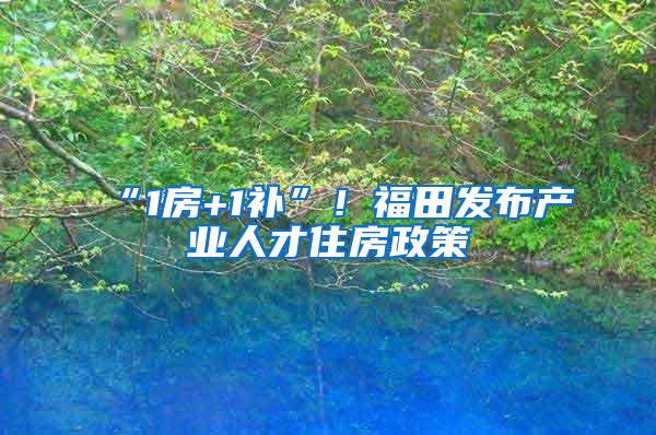 “1房+1补”！福田发布产业人才住房政策