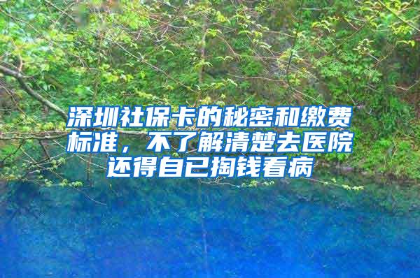 深圳社保卡的秘密和缴费标准，不了解清楚去医院还得自已掏钱看病