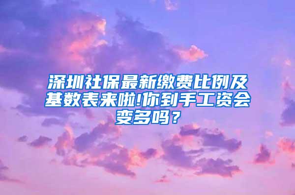 深圳社保最新缴费比例及基数表来啦!你到手工资会变多吗？