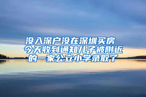 没入深户没在深圳买房 今天收到通知儿子被附近的一家公立小学录取了