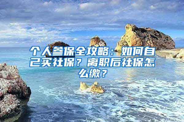 个人参保全攻略：如何自己买社保？离职后社保怎么缴？