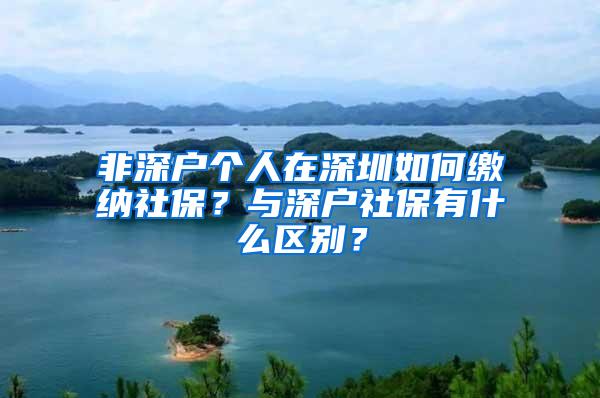 非深户个人在深圳如何缴纳社保？与深户社保有什么区别？