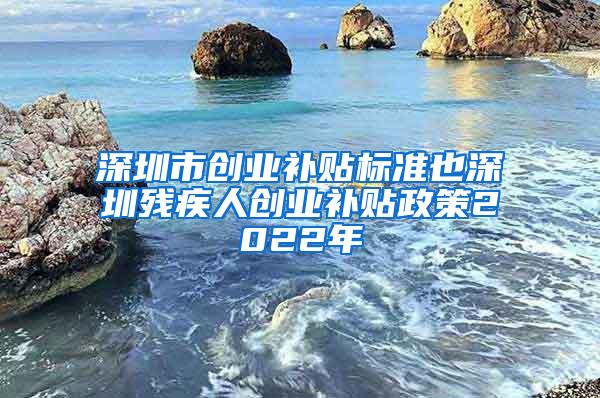 深圳市创业补贴标准也深圳残疾人创业补贴政策2022年