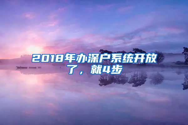 2018年办深户系统开放了，就4步