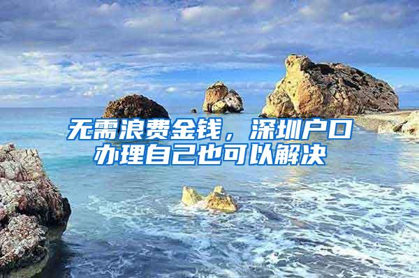 无需浪费金钱，深圳户口办理自己也可以解决