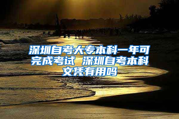 深圳自考大专本科一年可完成考试 深圳自考本科文凭有用吗