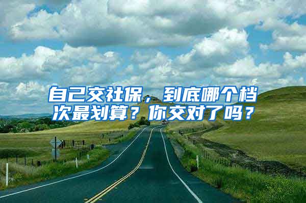 自己交社保，到底哪个档次最划算？你交对了吗？