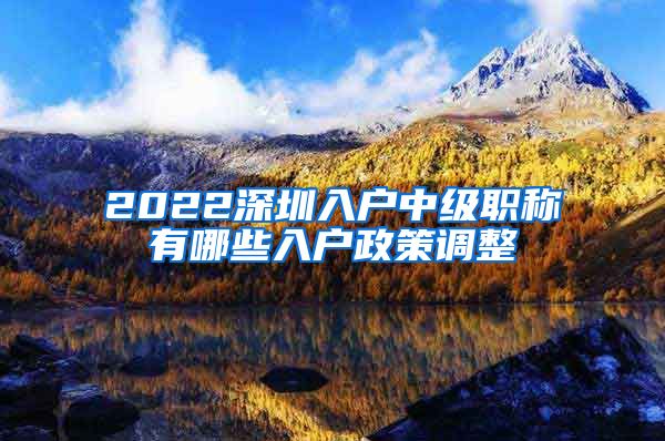 2022深圳入户中级职称有哪些入户政策调整