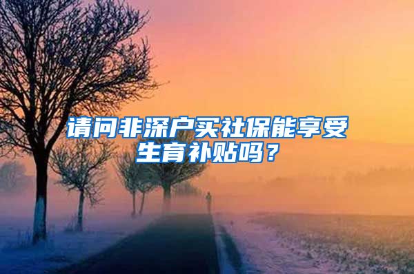 请问非深户买社保能享受生育补贴吗？