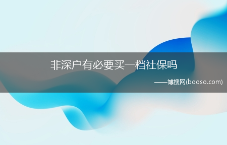 非深户有必要买一档社保吗（深圳医疗保险一档缴费比例）