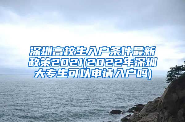 深圳高校生入户条件最新政策2021(2022年深圳大专生可以申请入户吗)