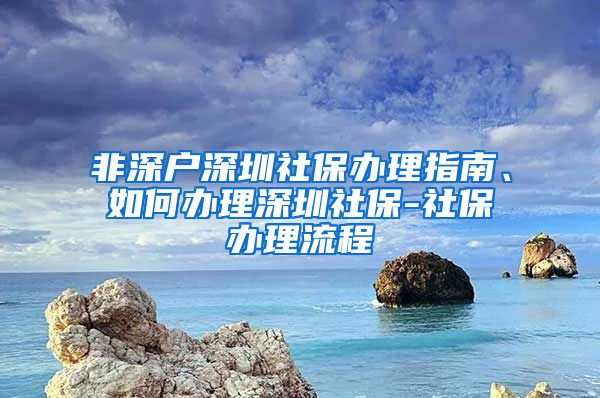 非深户深圳社保办理指南、如何办理深圳社保-社保办理流程