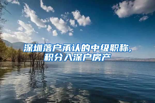 深圳落户承认的中级职称,积分入深户房产