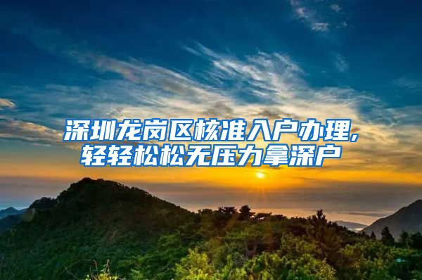 深圳龙岗区核准入户办理,轻轻松松无压力拿深户