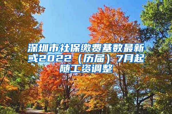 深圳市社保缴费基数最新或2022（历届）7月起随工资调整