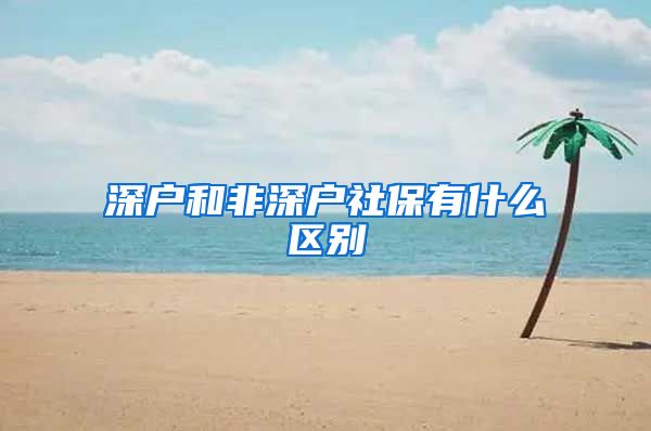 深户和非深户社保有什么区别