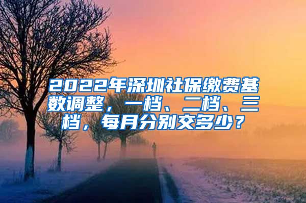 2022年深圳社保缴费基数调整，一档、二档、三档，每月分别交多少？