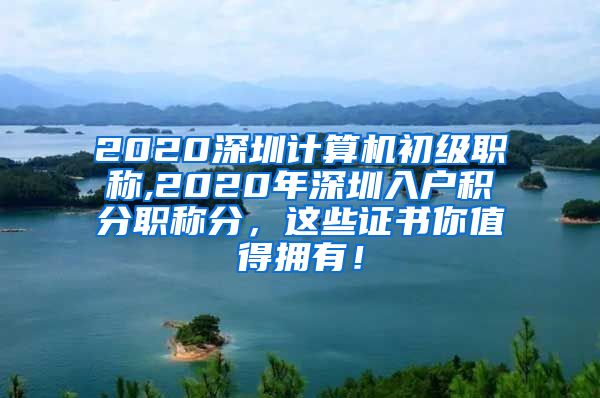 2020深圳计算机初级职称,2020年深圳入户积分职称分，这些证书你值得拥有！