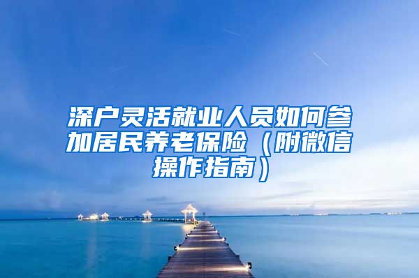 深户灵活就业人员如何参加居民养老保险（附微信操作指南）