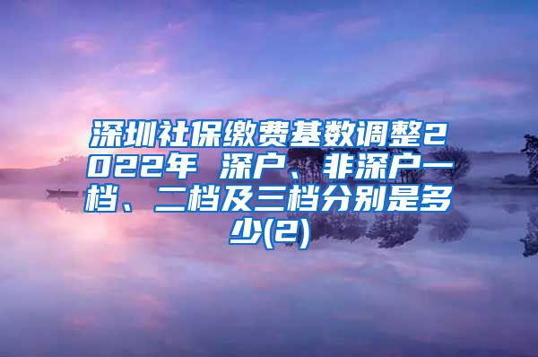 深圳社保缴费基数调整2022年 深户、非深户一档、二档及三档分别是多少(2)