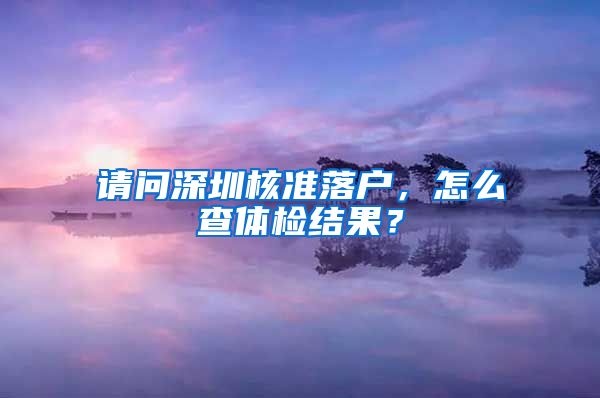 请问深圳核准落户，怎么查体检结果？