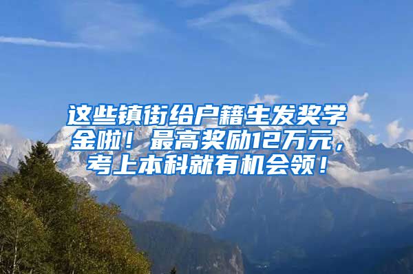 这些镇街给户籍生发奖学金啦！最高奖励12万元，考上本科就有机会领！