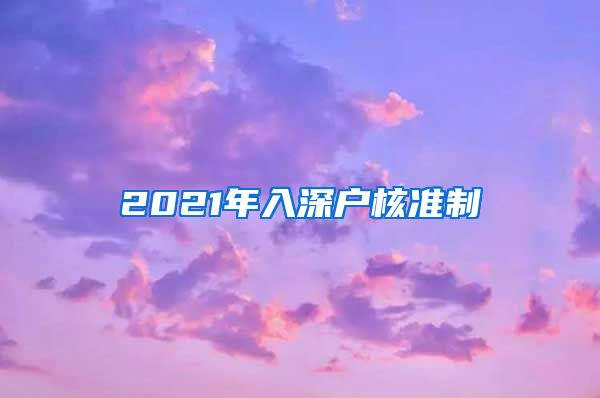 2021年入深户核准制