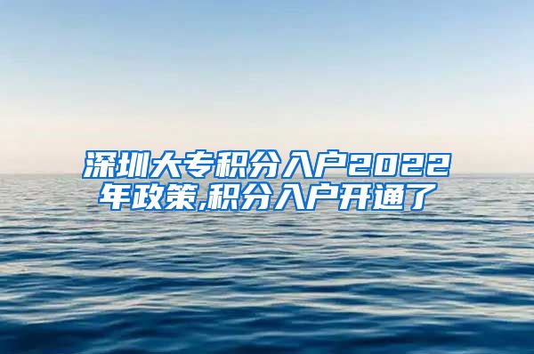 深圳大专积分入户2022年政策,积分入户开通了