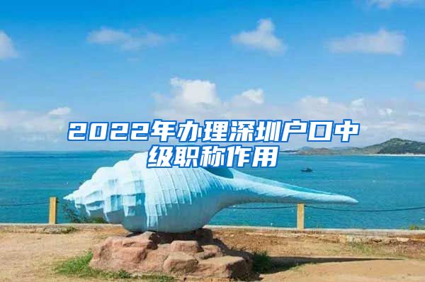 2022年办理深圳户口中级职称作用