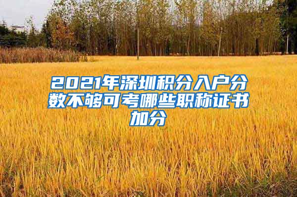 2021年深圳积分入户分数不够可考哪些职称证书加分