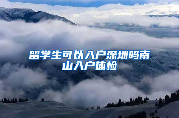 留学生可以入户深圳吗南山入户体检