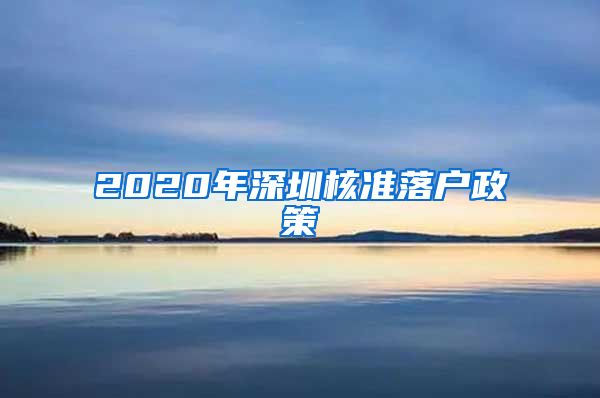 2020年深圳核准落户政策