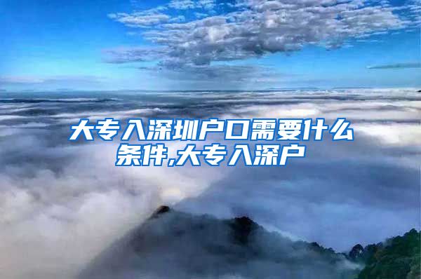 大专入深圳户口需要什么条件,大专入深户