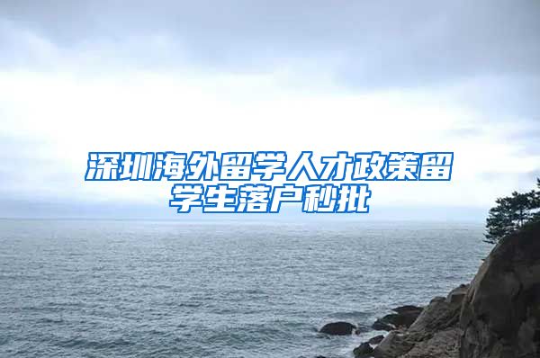 深圳海外留学人才政策留学生落户秒批