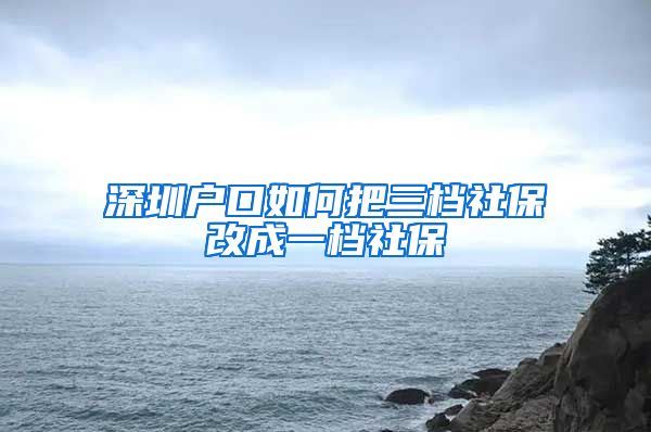 深圳户口如何把三档社保改成一档社保