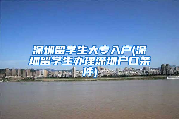 深圳留学生大专入户(深圳留学生办理深圳户口条件)