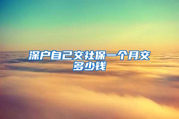 深户自己交社保一个月交多少钱