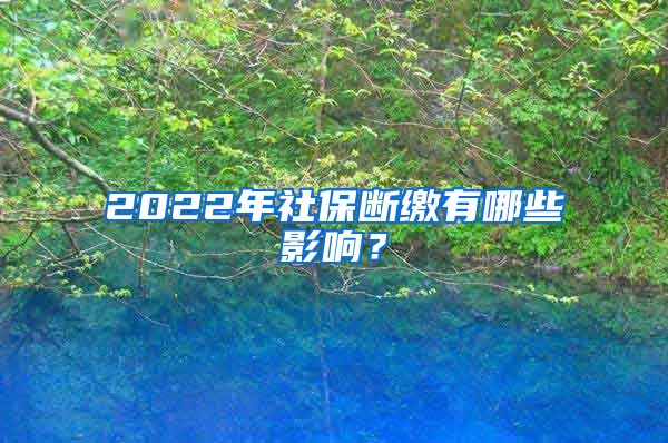 2022年社保断缴有哪些影响？