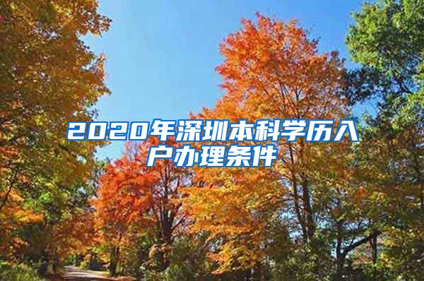 2020年深圳本科学历入户办理条件