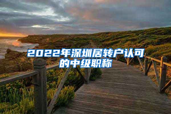 2022年深圳居转户认可的中级职称