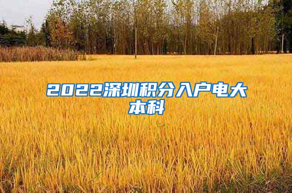 2022深圳积分入户电大本科