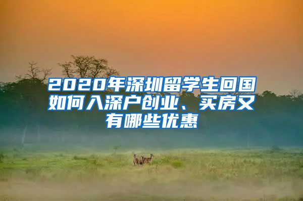 2020年深圳留学生回国如何入深户创业、买房又有哪些优惠