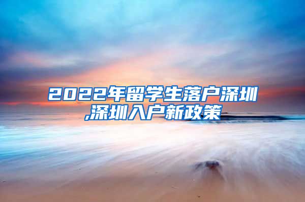 2022年留学生落户深圳,深圳入户新政策