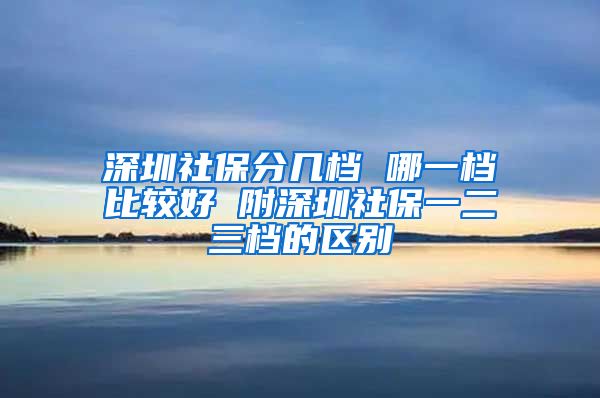 深圳社保分几档 哪一档比较好 附深圳社保一二三档的区别