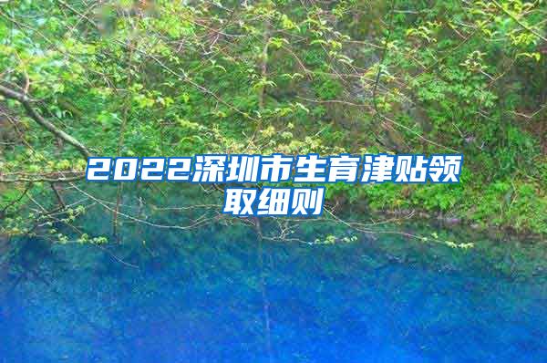 2022深圳市生育津贴领取细则